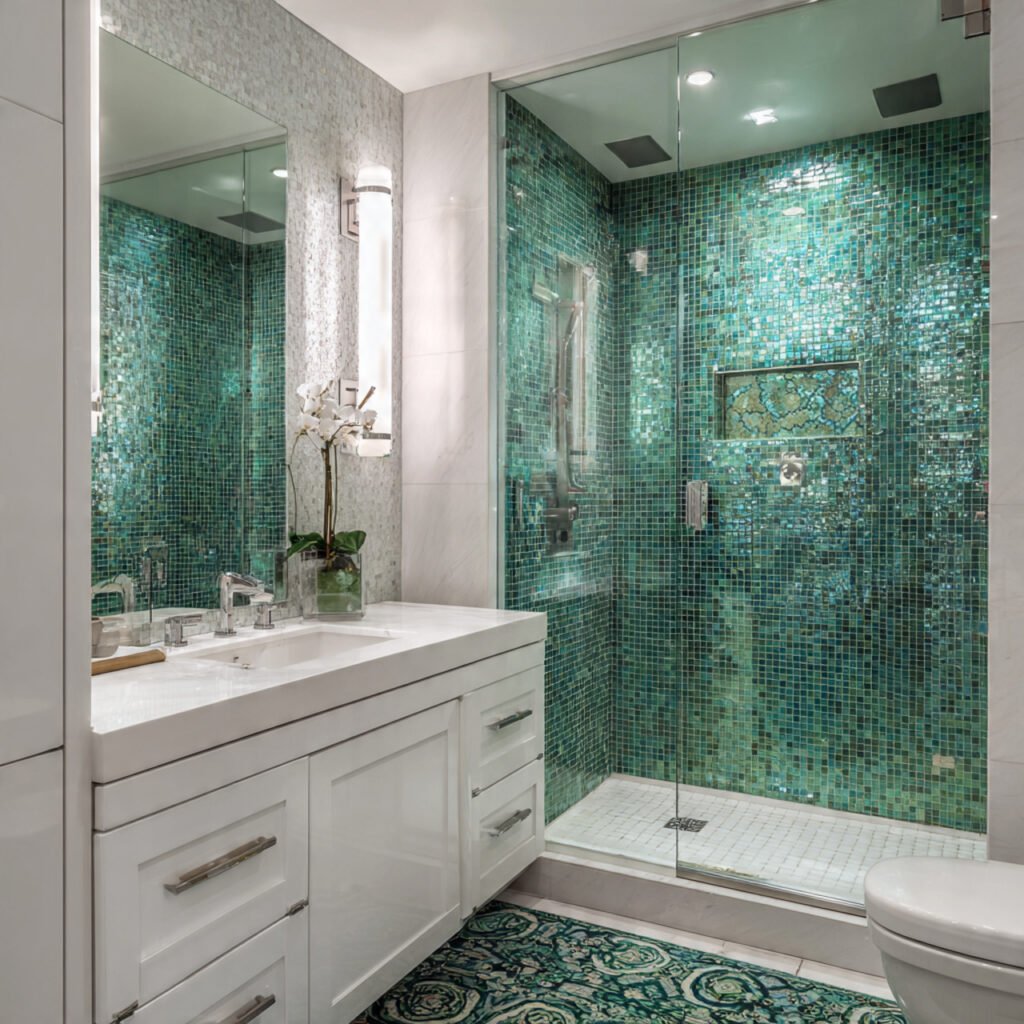 Green Mosaic Bathroom Ideas