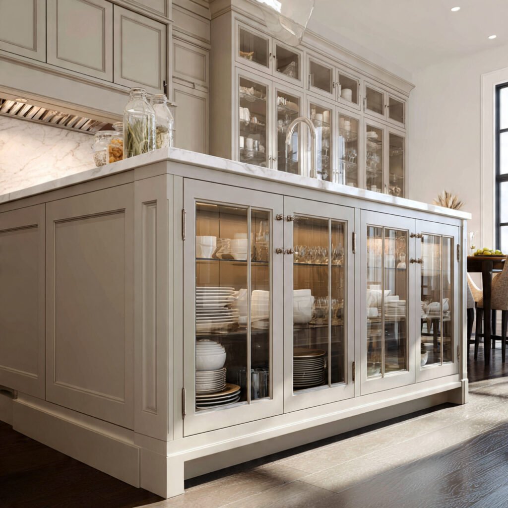 Glass-Front Cabinet Island Ideas