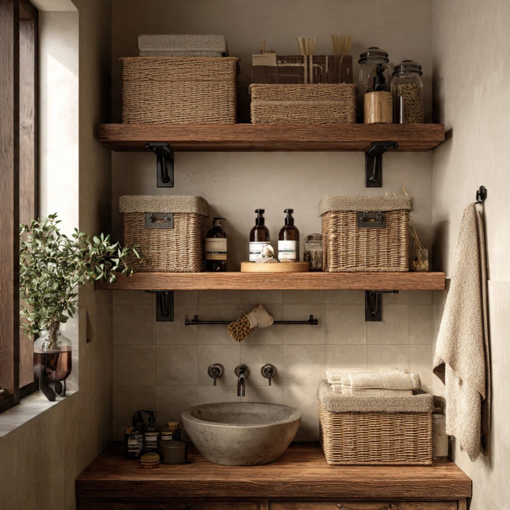 Rustic Bathroom Storage Ideas