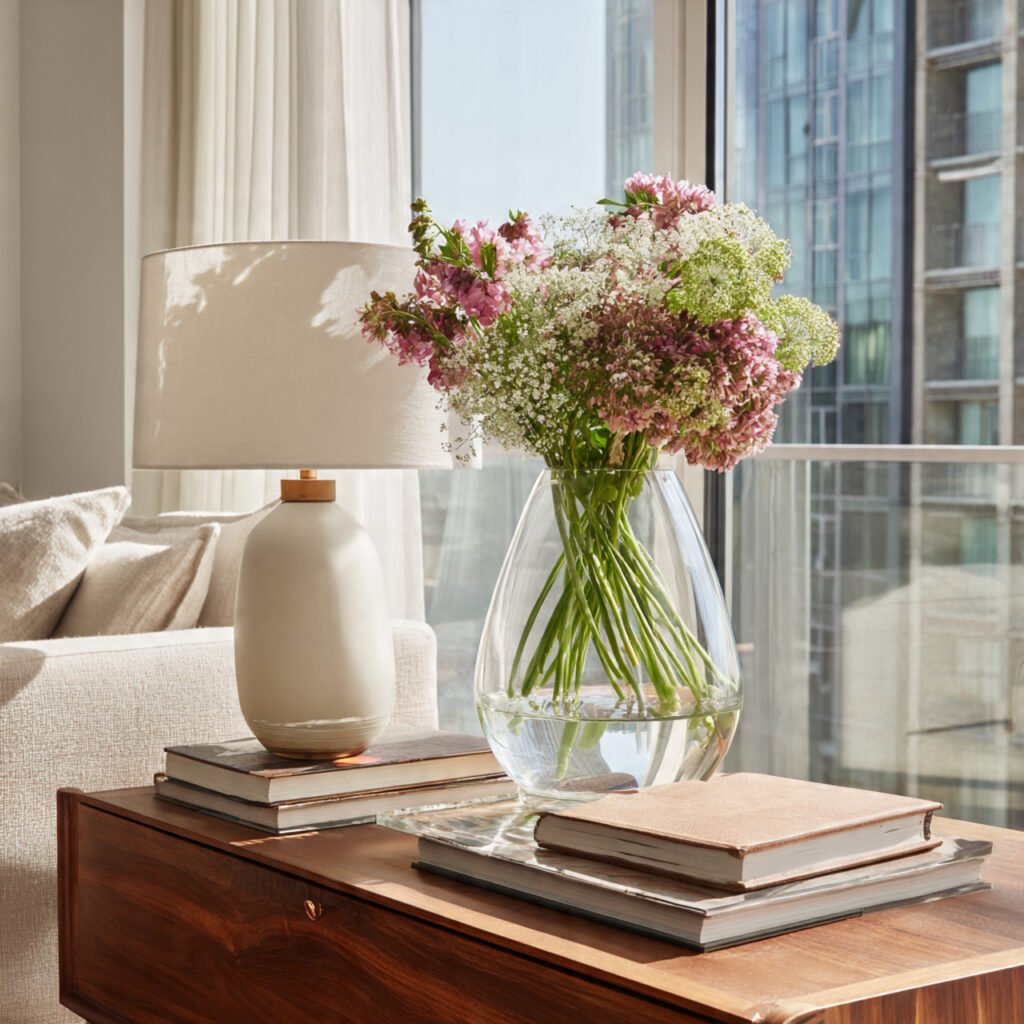 Floral Vase side table decor Arrangement Ideas