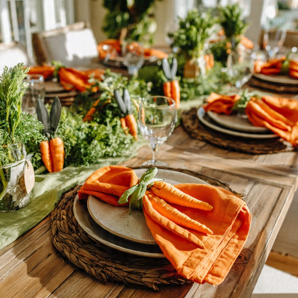 24 Beautiful Easter Table Settings Ideas for Every Style 8 Carrot Accent Design
