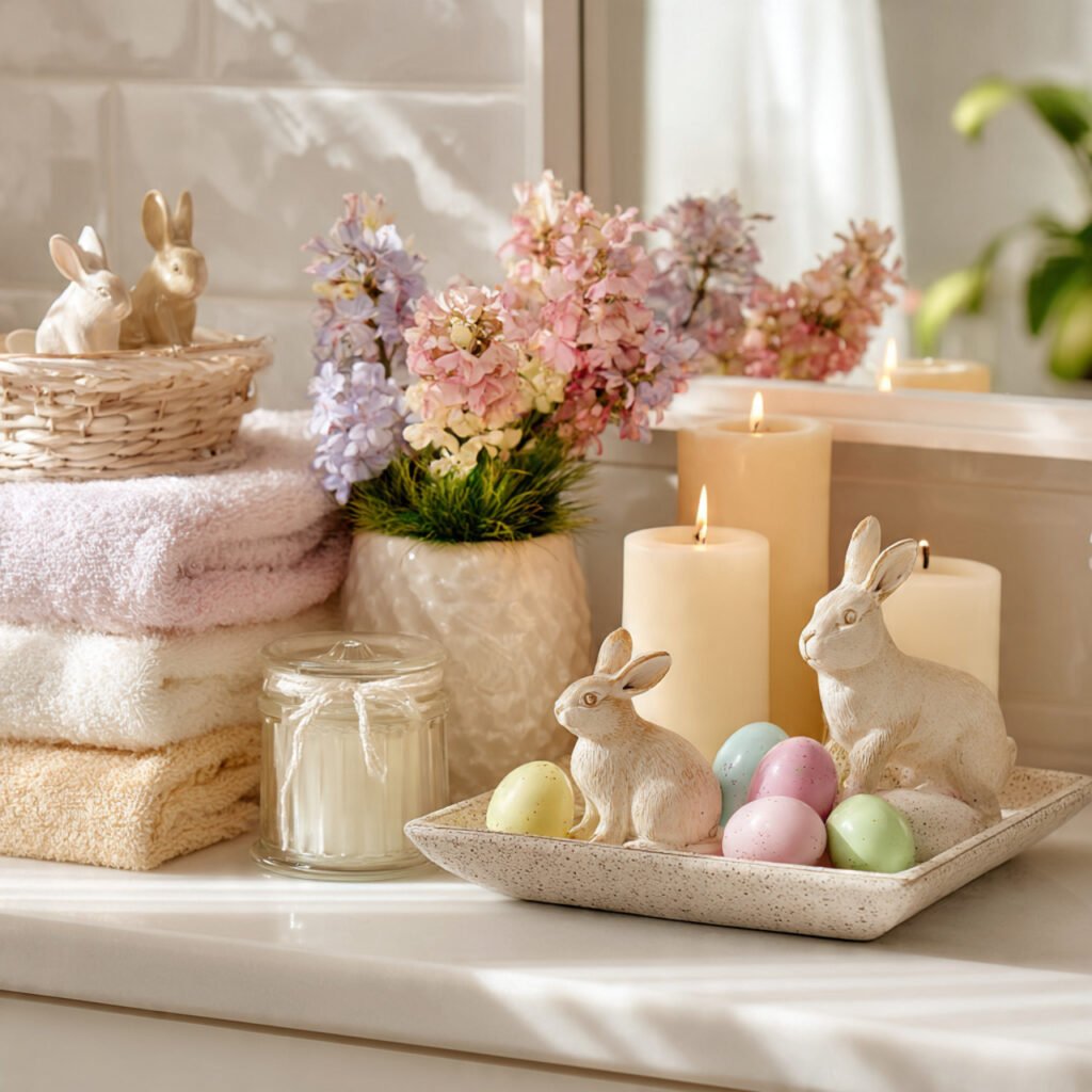 27 Creative Easter Bathroom Decor Ideas for Small & Stylish Spaces 20 Tiered Tray Bathroom Display Ideas