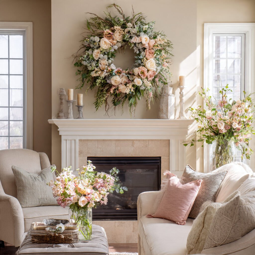 28 Creative Easter Living Room Decor Ideas for a Stylish Home 26 Easter Wreath Display Ideas for Living Room