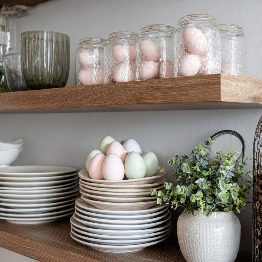 Easter Egg Display Ideas for Open Shelves
