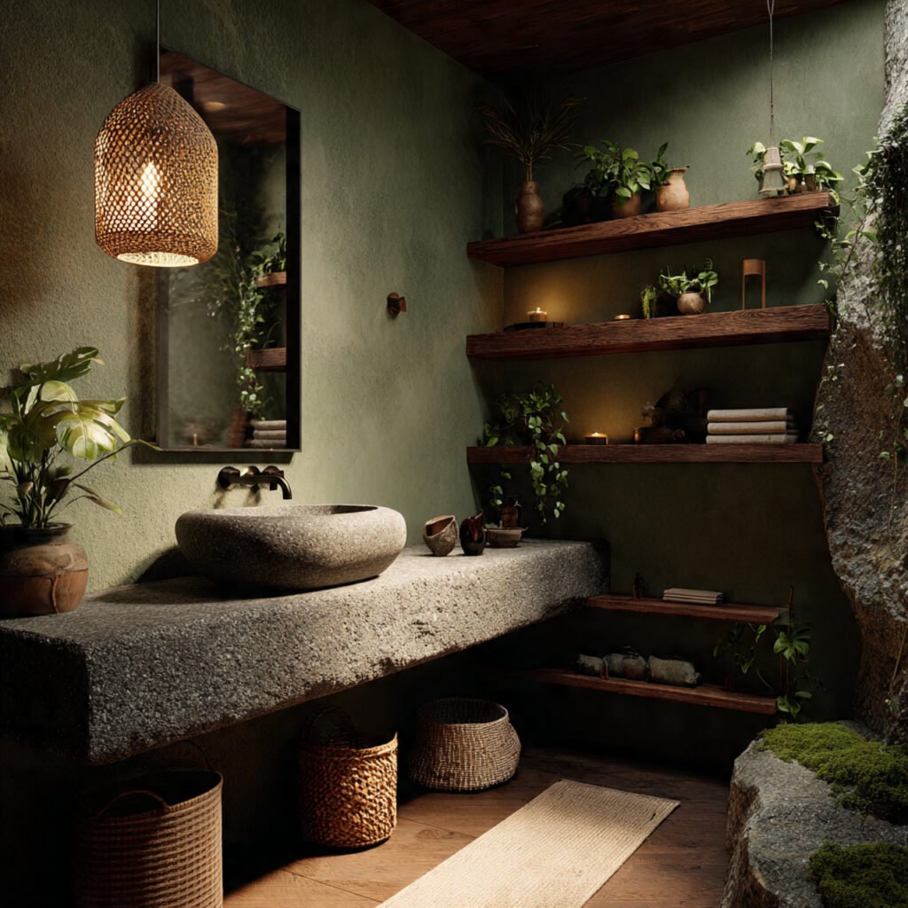 Earthy Green Bathroom Ideas