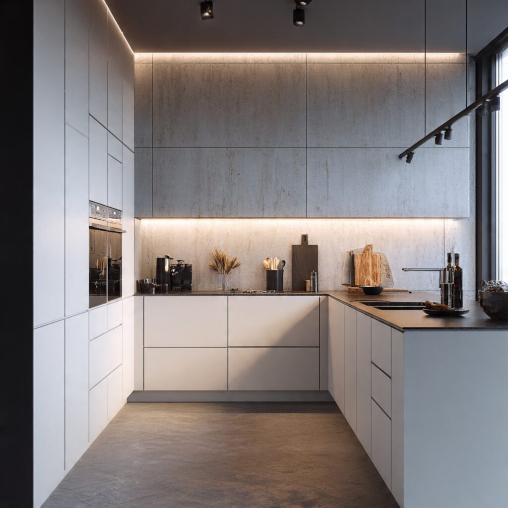 Matte White Kitchen Cabinets Aesthetic