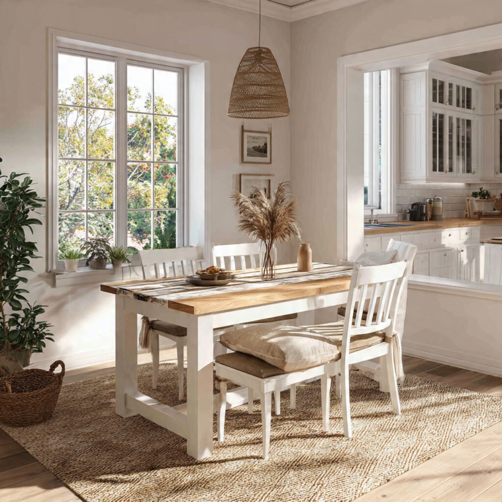 Two-Tone Farmhouse Table Ideas