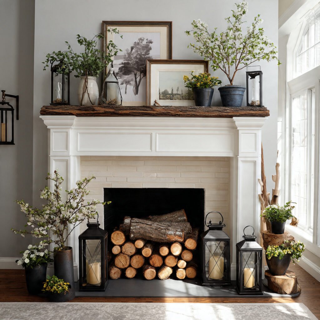 27 Spring Fireplace Ideas to Brighten Your Mantel 28 Hearth base styling ideas