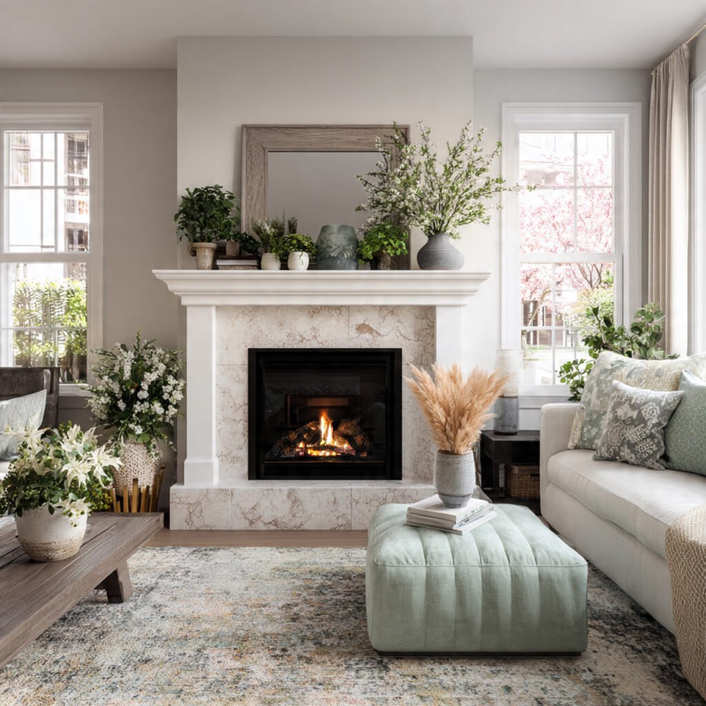 27 Spring Fireplace Ideas to Brighten Your Mantel 26 Surround decor enhancement ideas