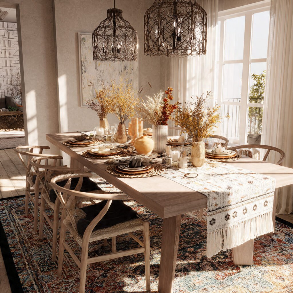 24 Beautiful Easter Table Settings Ideas for Every Style 16 Boho Chic Vibe