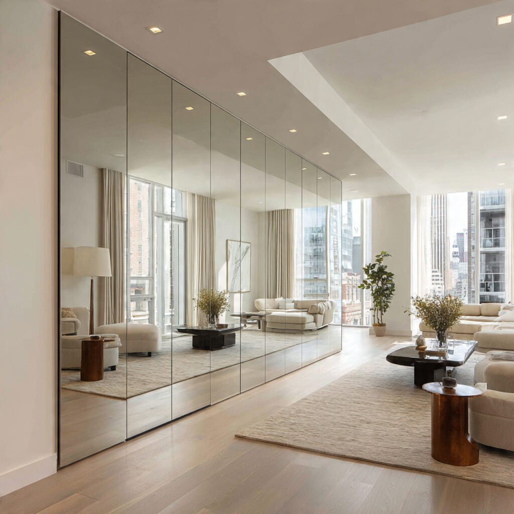 generate a contemporary room with a full floor to