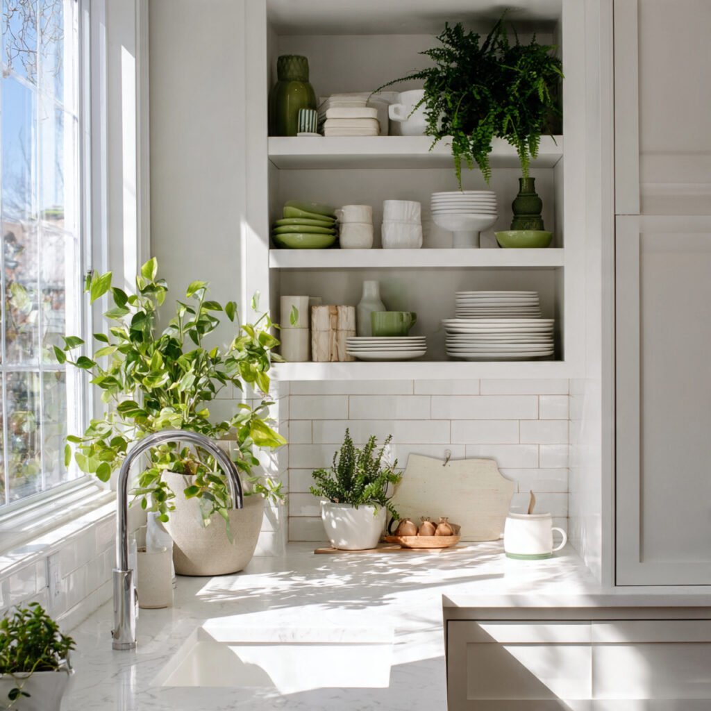 Green and White Spring Kitchen Ideas