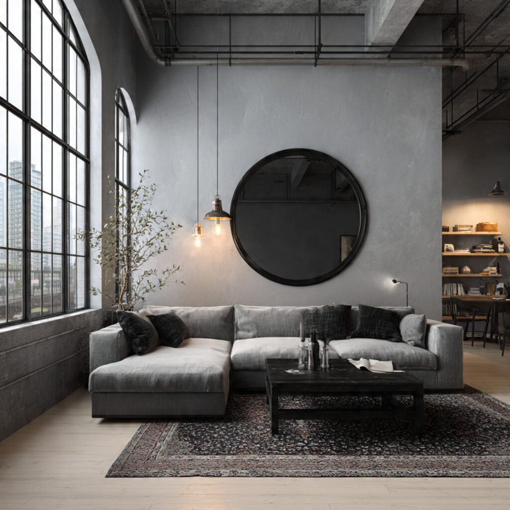 Black Frame Mirror Wall Ideas