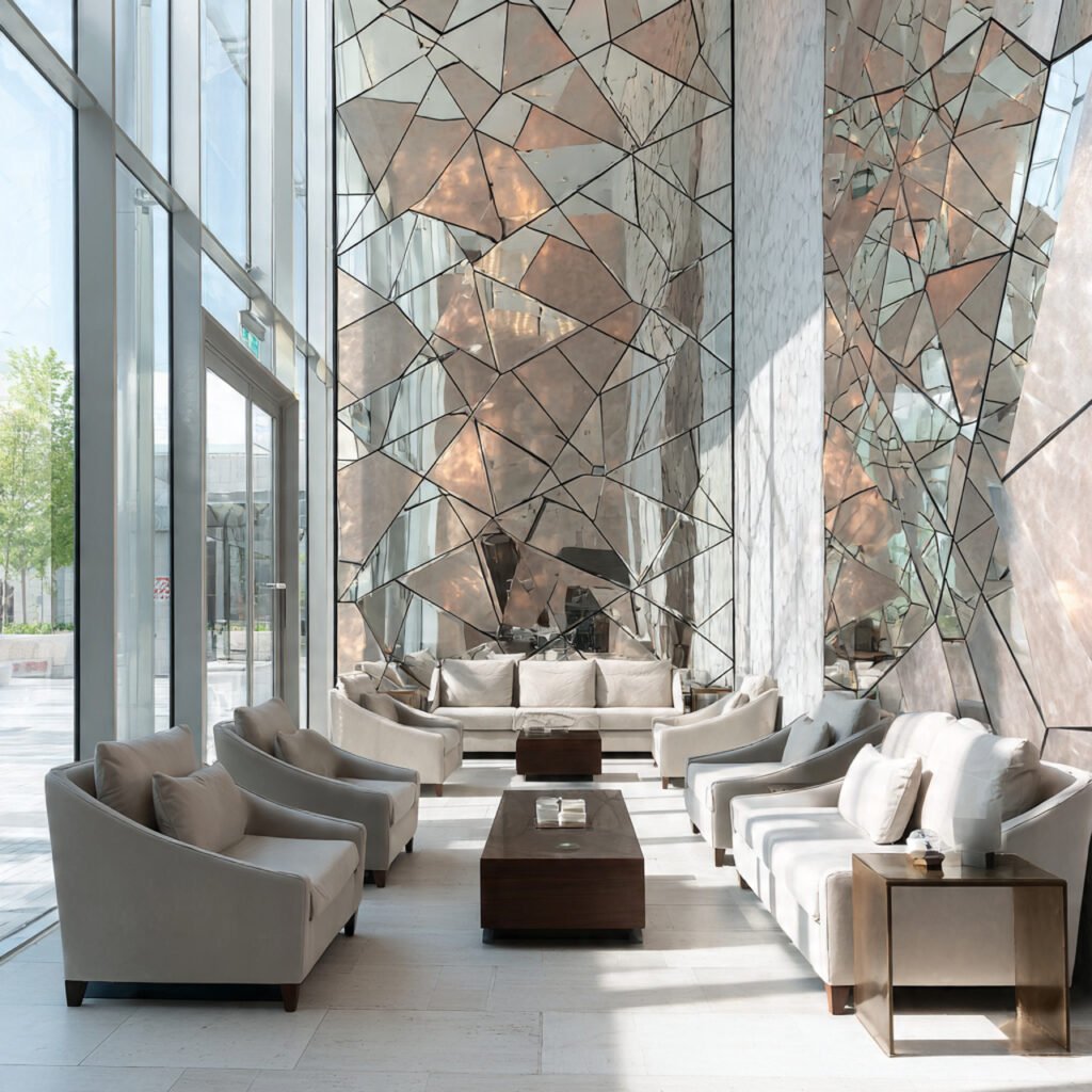 Geometric Mirror Wall Ideas