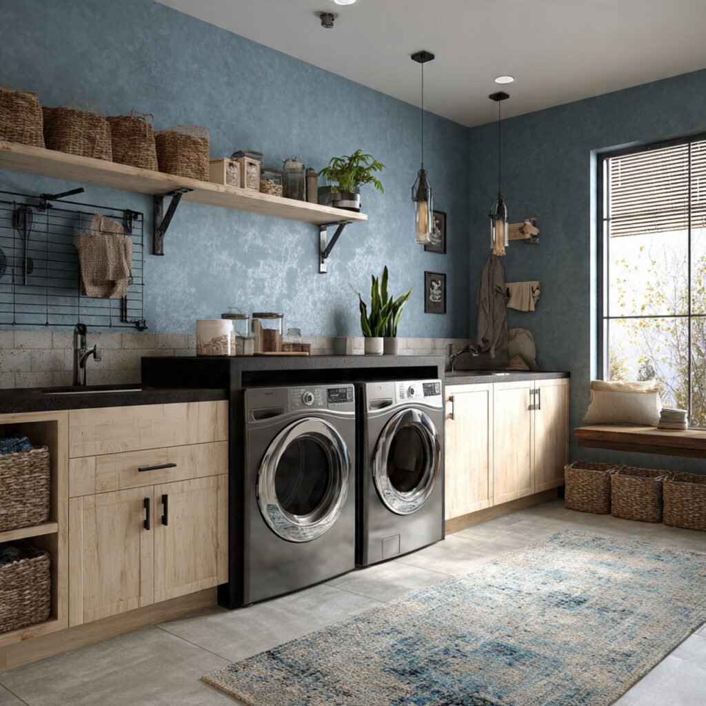 32 Stunning Laundry Room Makeover Ideas 2026 for Stylish Homes 24 Laundry Room Makeover Ideas with Industrial Touches