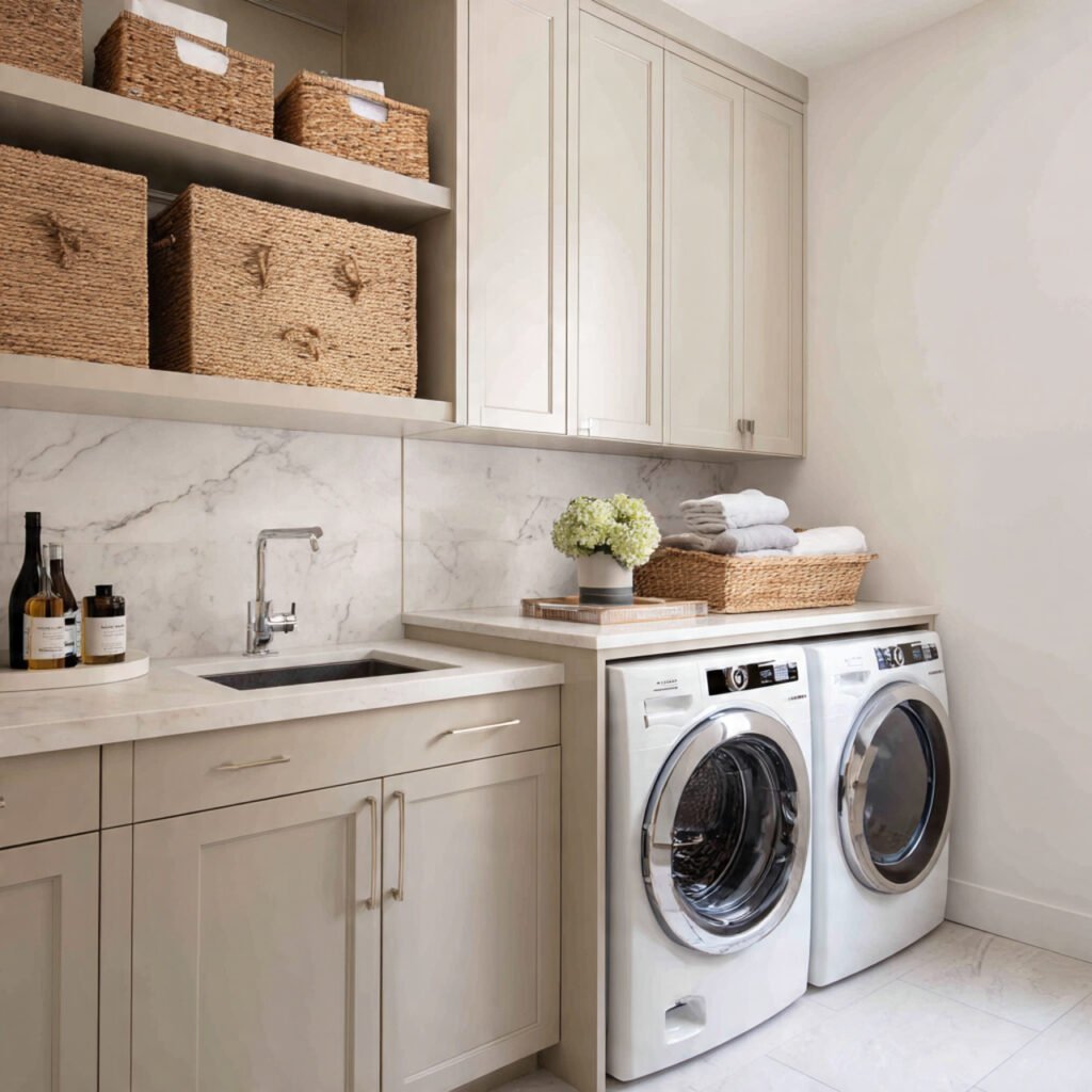 32 Stunning Laundry Room Makeover Ideas 2026 for Stylish Homes 20 Laundry Room Makeover Ideas with Wall-to-Wall Cabinets