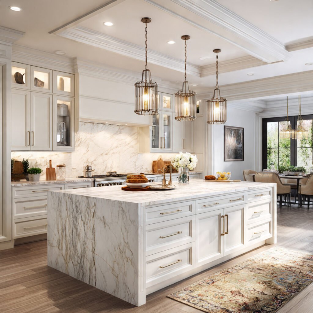 Marble-Top Island Storage Ideas