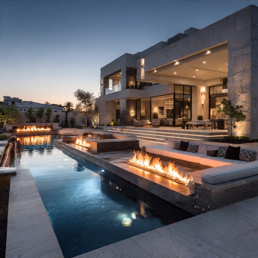 Pool with Fire Feature Ideas