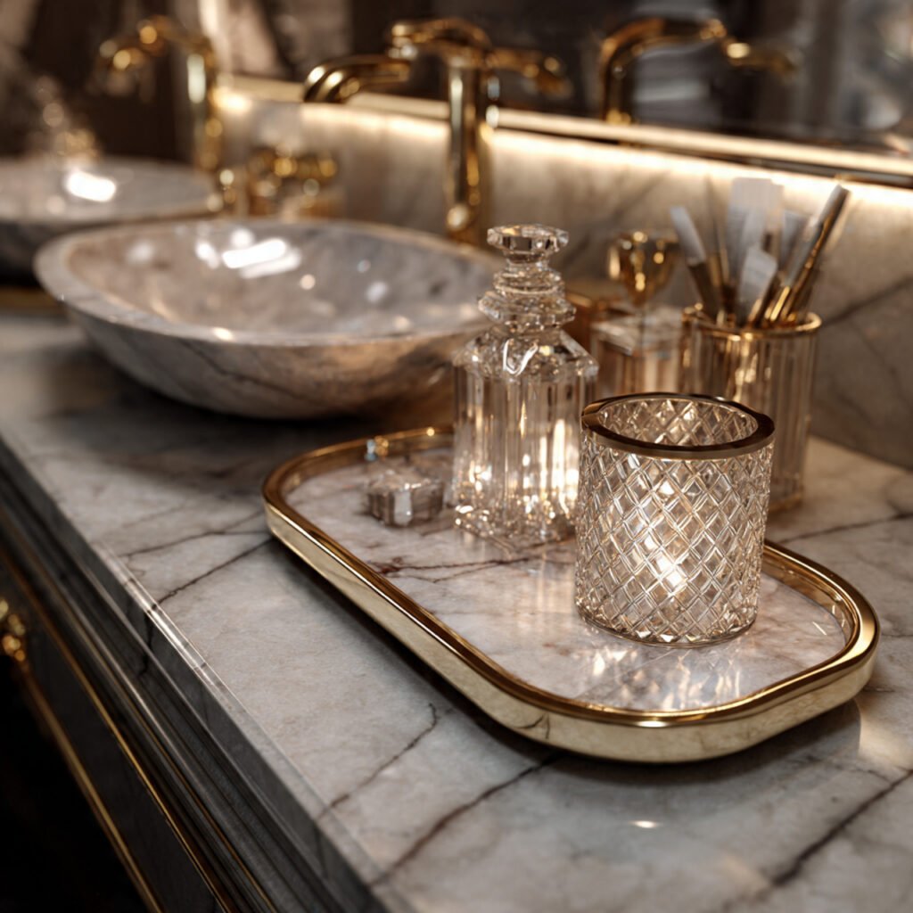 25 Bathroom Sink Decor Ideas That Instantly Elevate Your Vanity 6 Luxury vanity display ideas