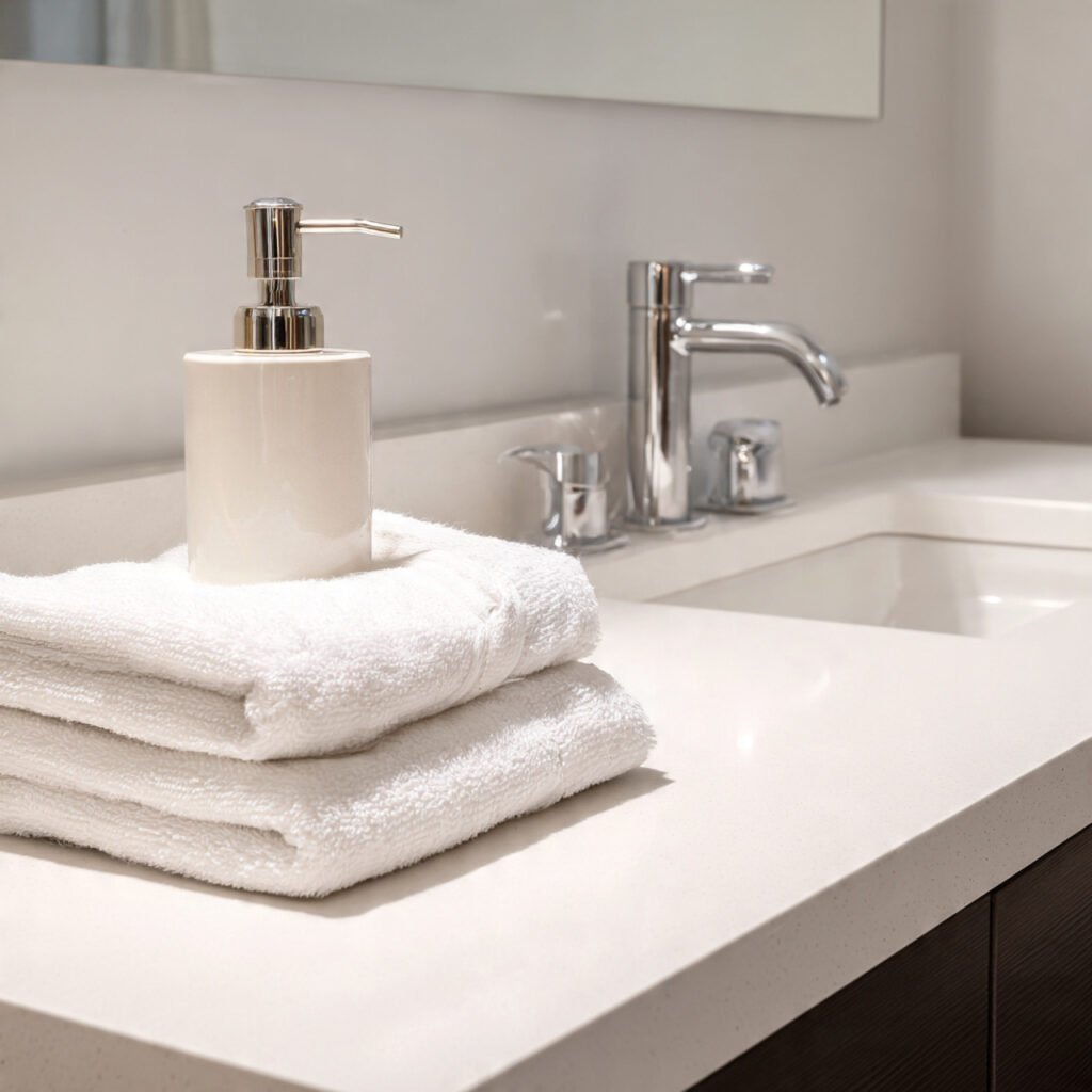 25 Bathroom Sink Decor Ideas That Instantly Elevate Your Vanity 4 Minimalist countertop styling ideas