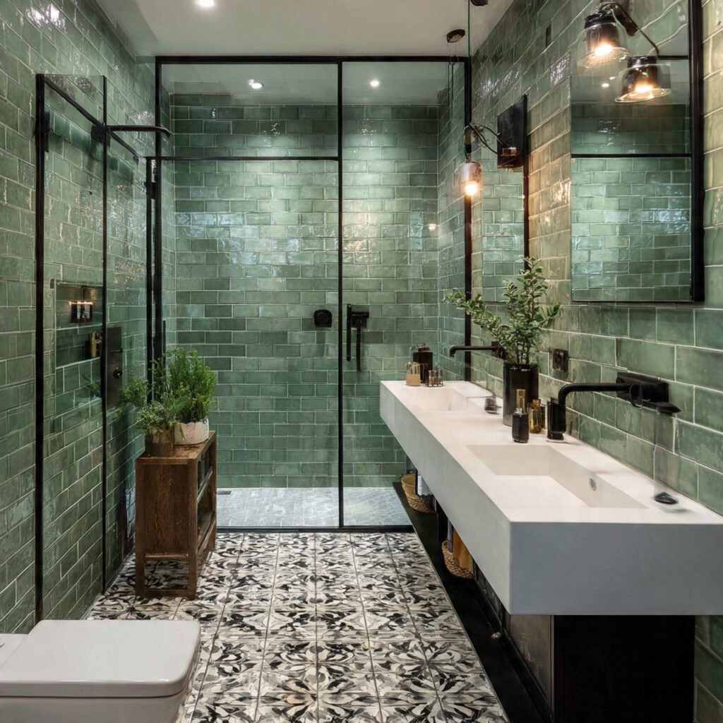 Green Tile Bathroom Ideas