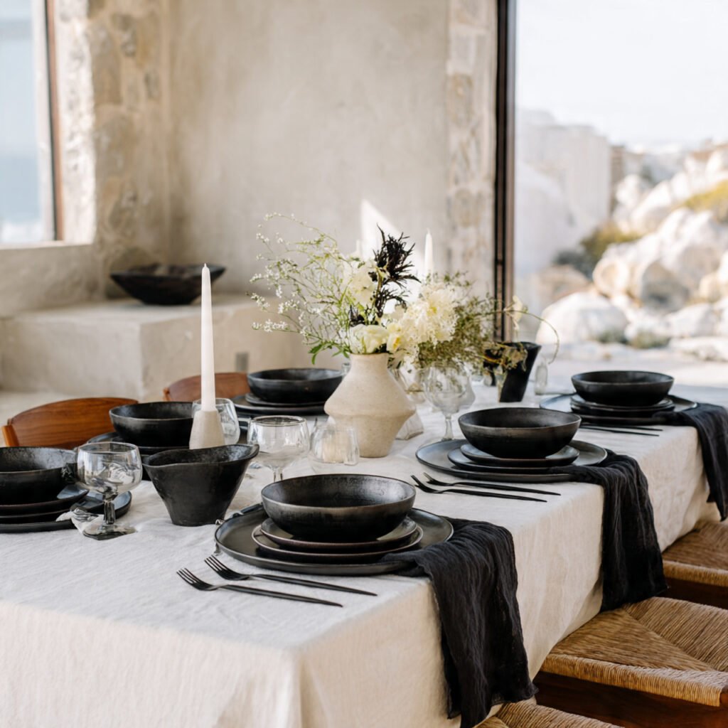 Black and White Contrast Table Ideas