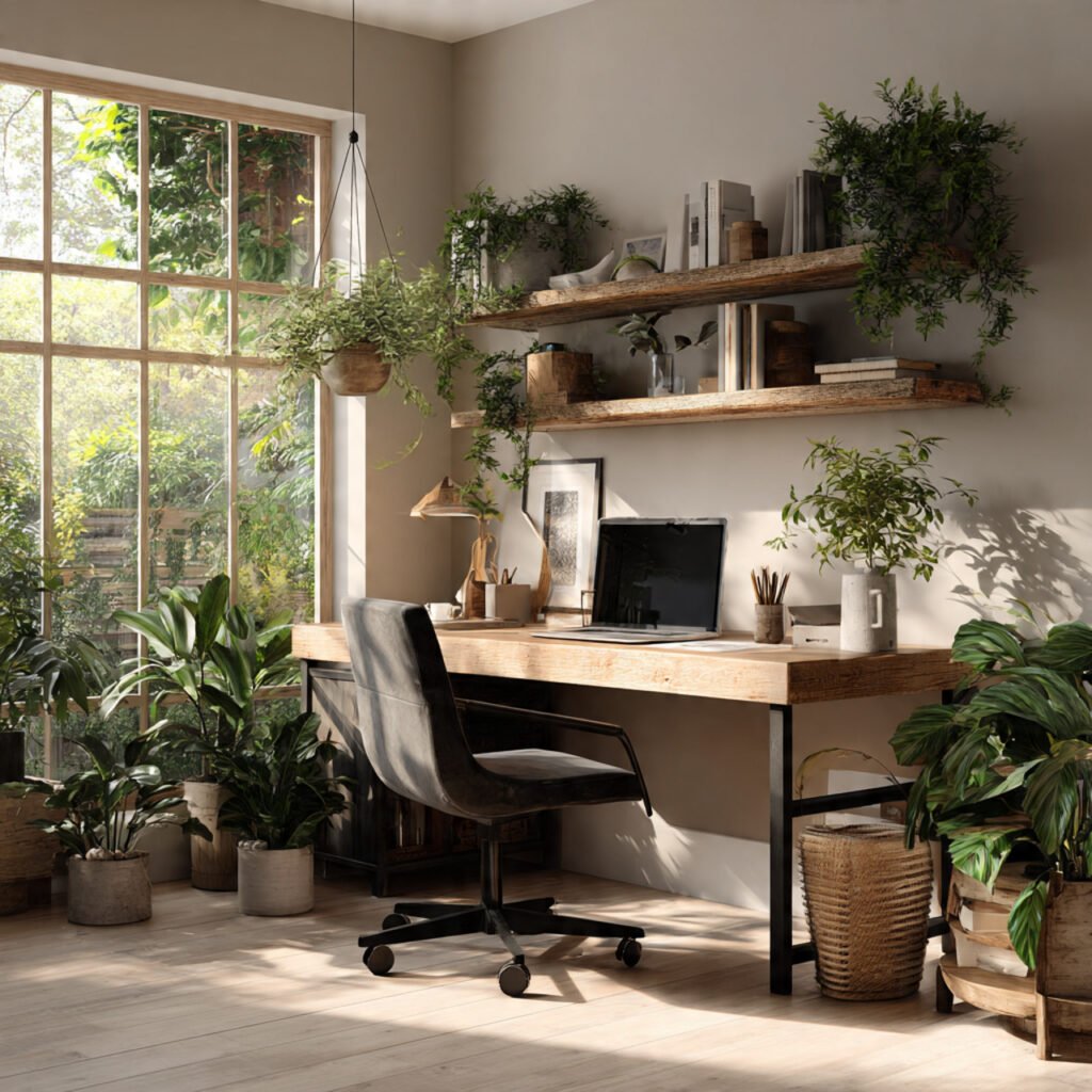 30 Aesthetic Home Office Desk Setup Ideas for Productivity 25 Home Office Desk Setup Ideas with Plants