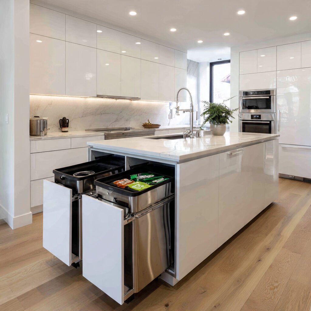 Trash and Recycling Drawer Island Ideas