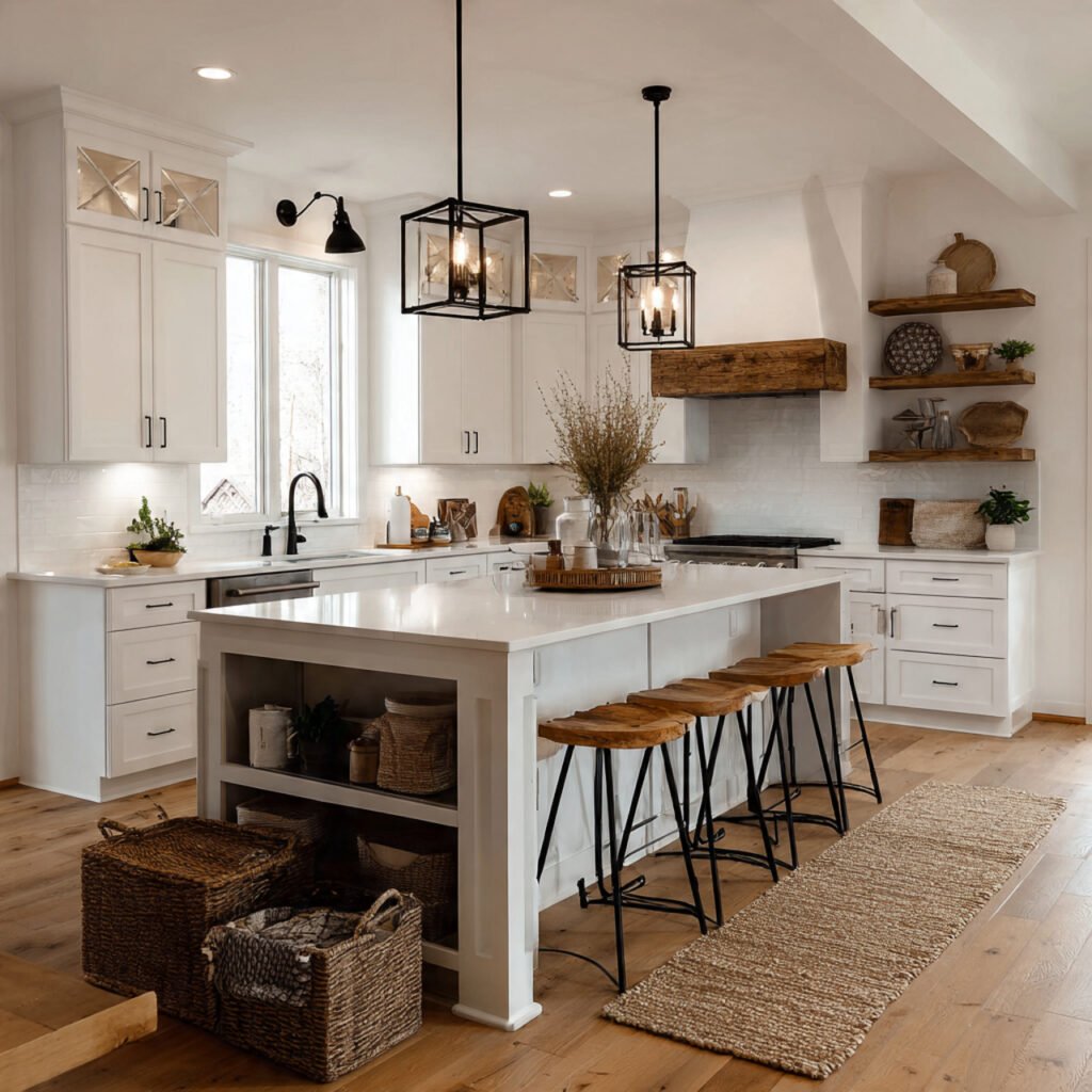 Modern Farmhouse White Kitchen Cabinets