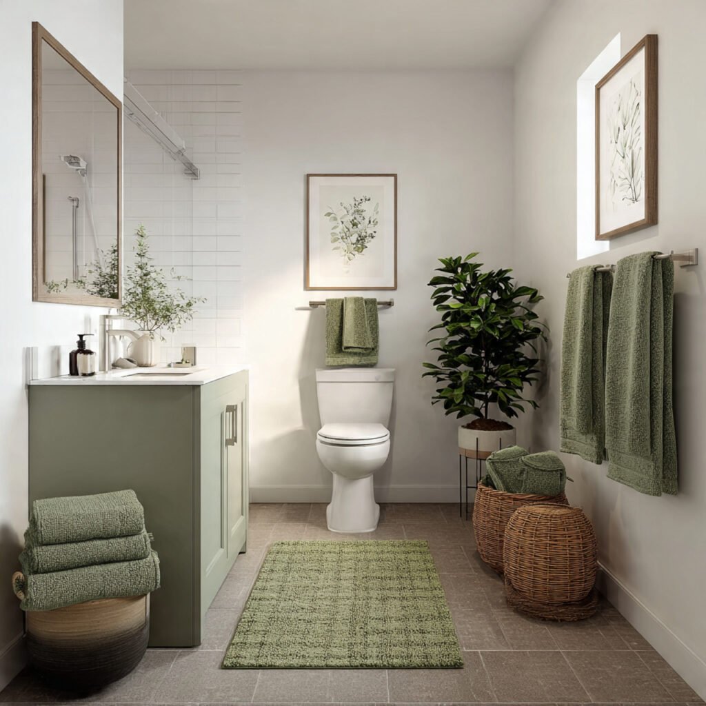 Green Accent Bathroom Ideas
