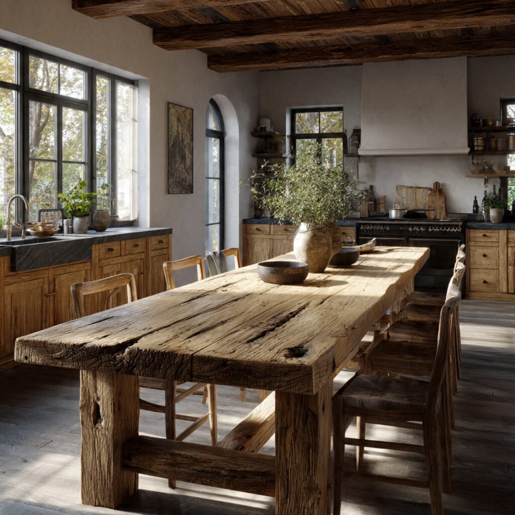 Rustic Wooden Farmhouse Table Ideas