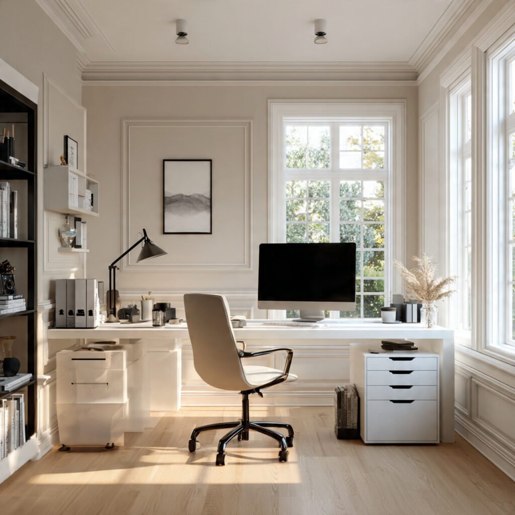 30 Aesthetic Home Office Desk Setup Ideas for Productivity 2 Minimalist Home Office Desk Setup Ideas