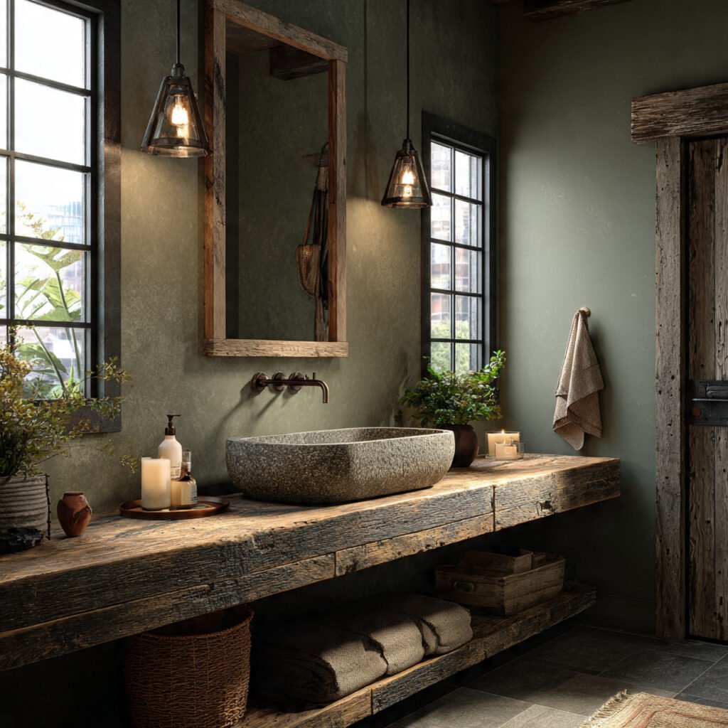 Rustic Green Bathroom Decor Ideas