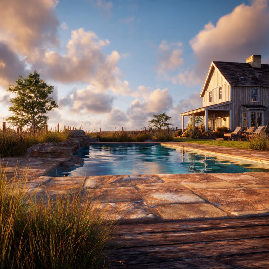 Rustic Farmhouse Pool Ideas