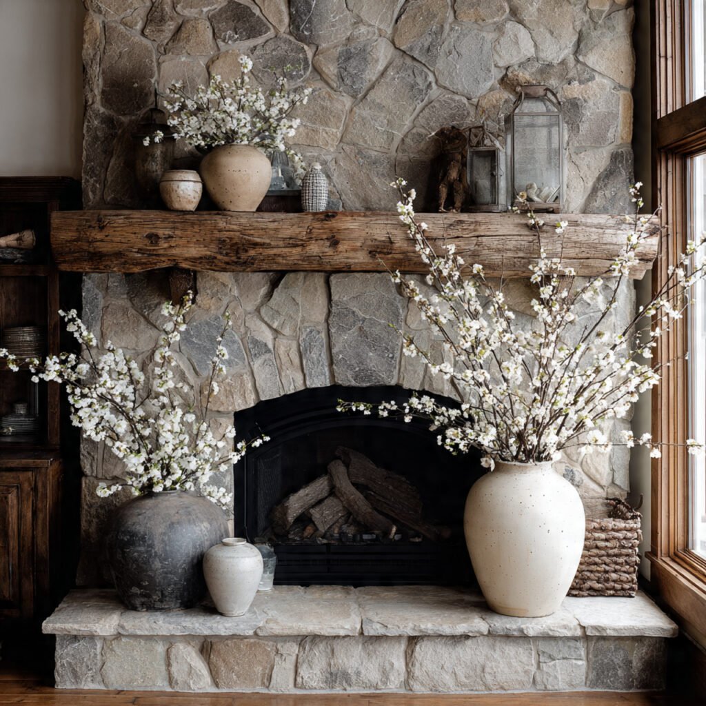 27 Spring Fireplace Ideas to Brighten Your Mantel 8 Minimalist seasonal styling ideas