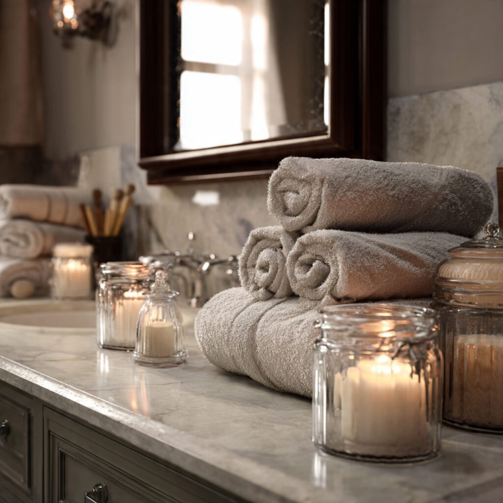 25 Bathroom Sink Decor Ideas That Instantly Elevate Your Vanity 8 Spa inspired vanity ideas