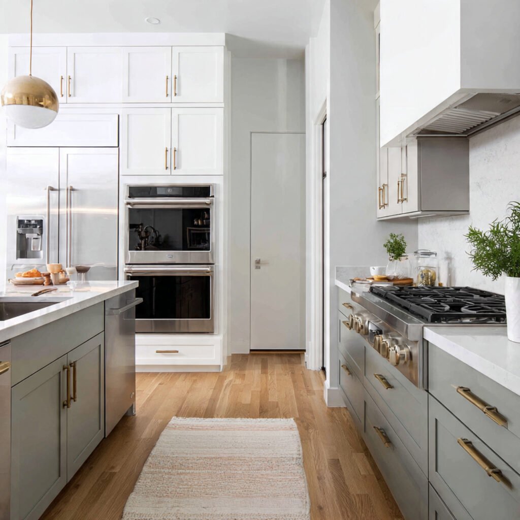 Two-Tone White Kitchen Cabinets Concepts