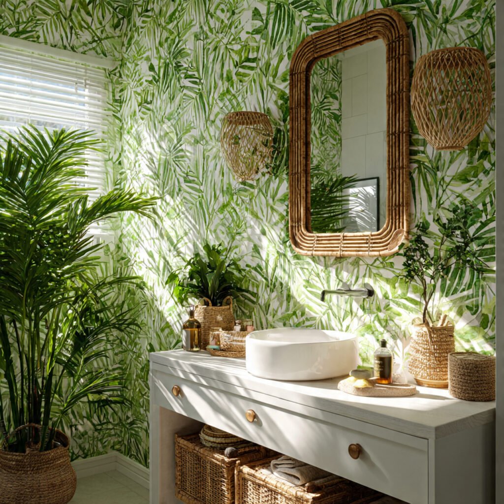Tropical Green Bathroom Ideas