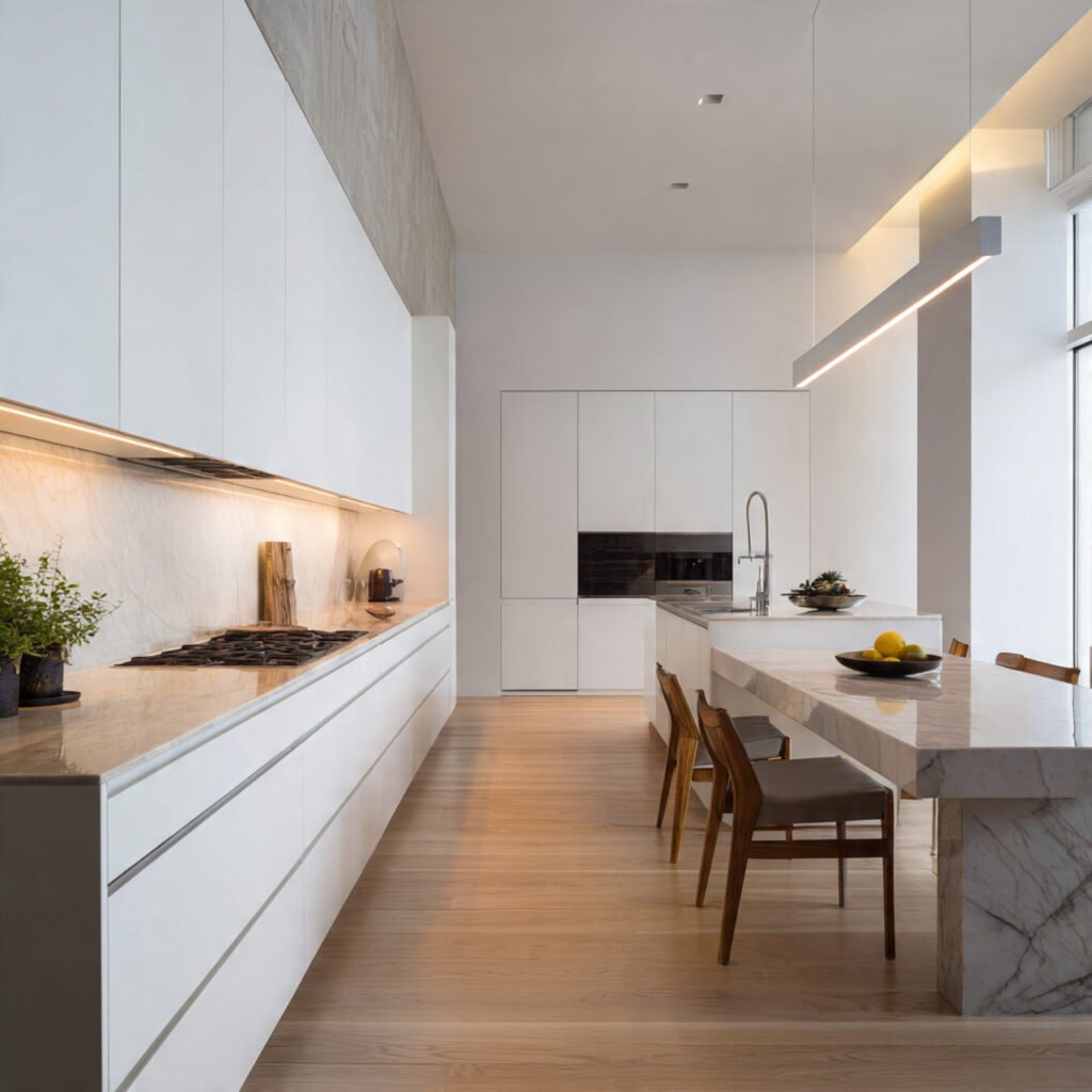 Minimalist White Kitchen Cabinets Design