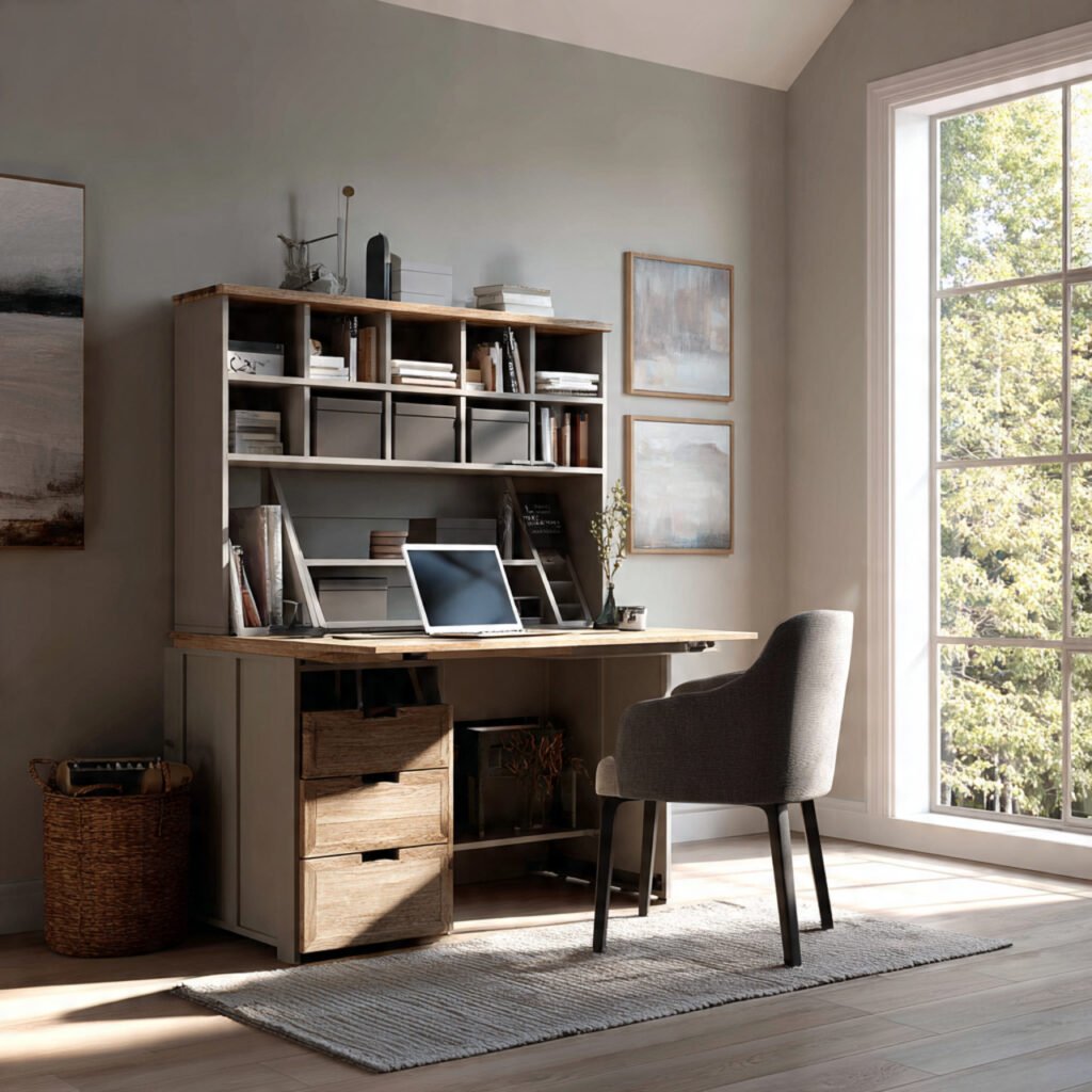 30 Aesthetic Home Office Desk Setup Ideas for Productivity 31 Multi-Functional Desk Setup Ideas