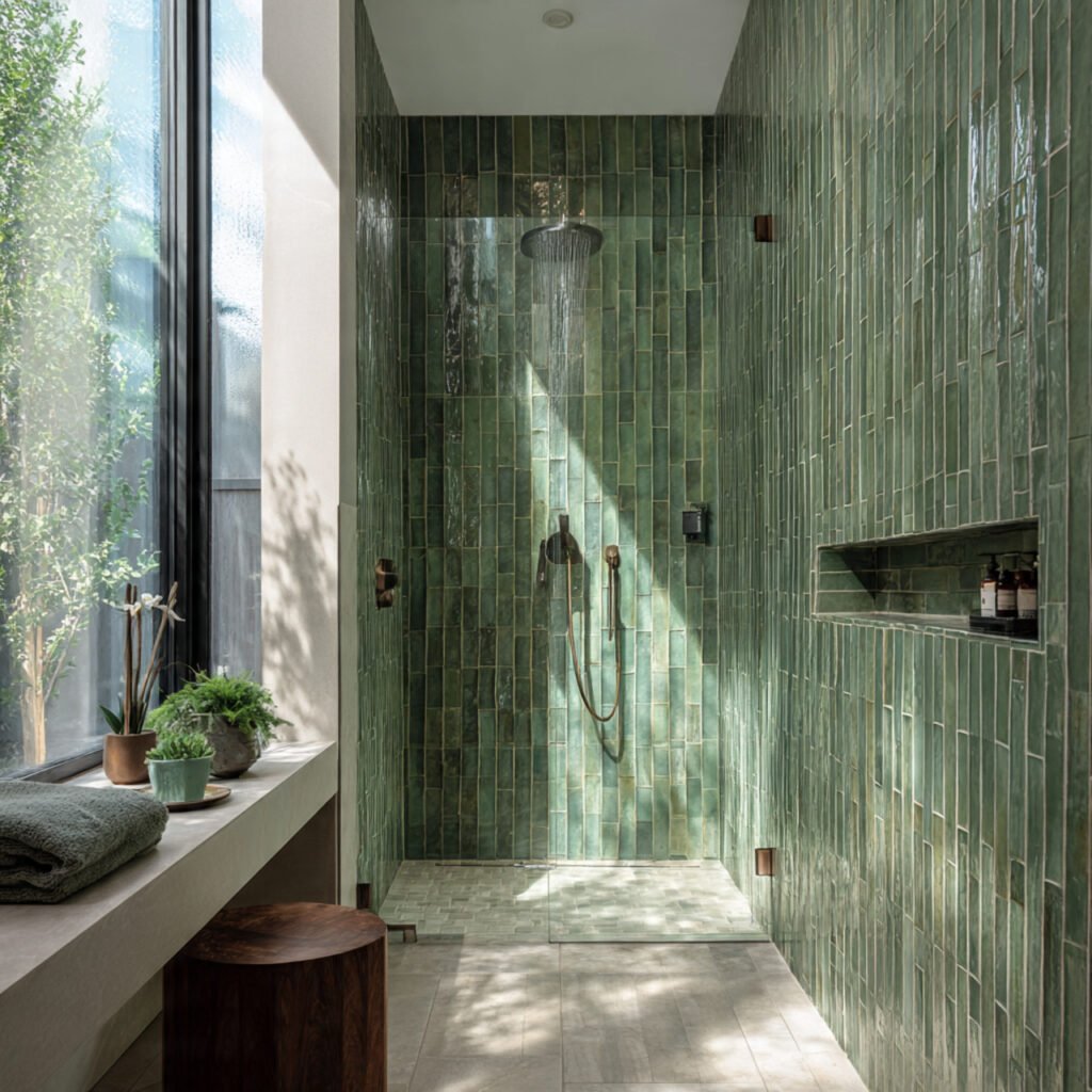 Green Shower Tile Ideas