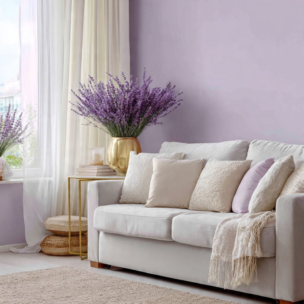 Lavender and Lilac Summer Living Room Colors Ideas