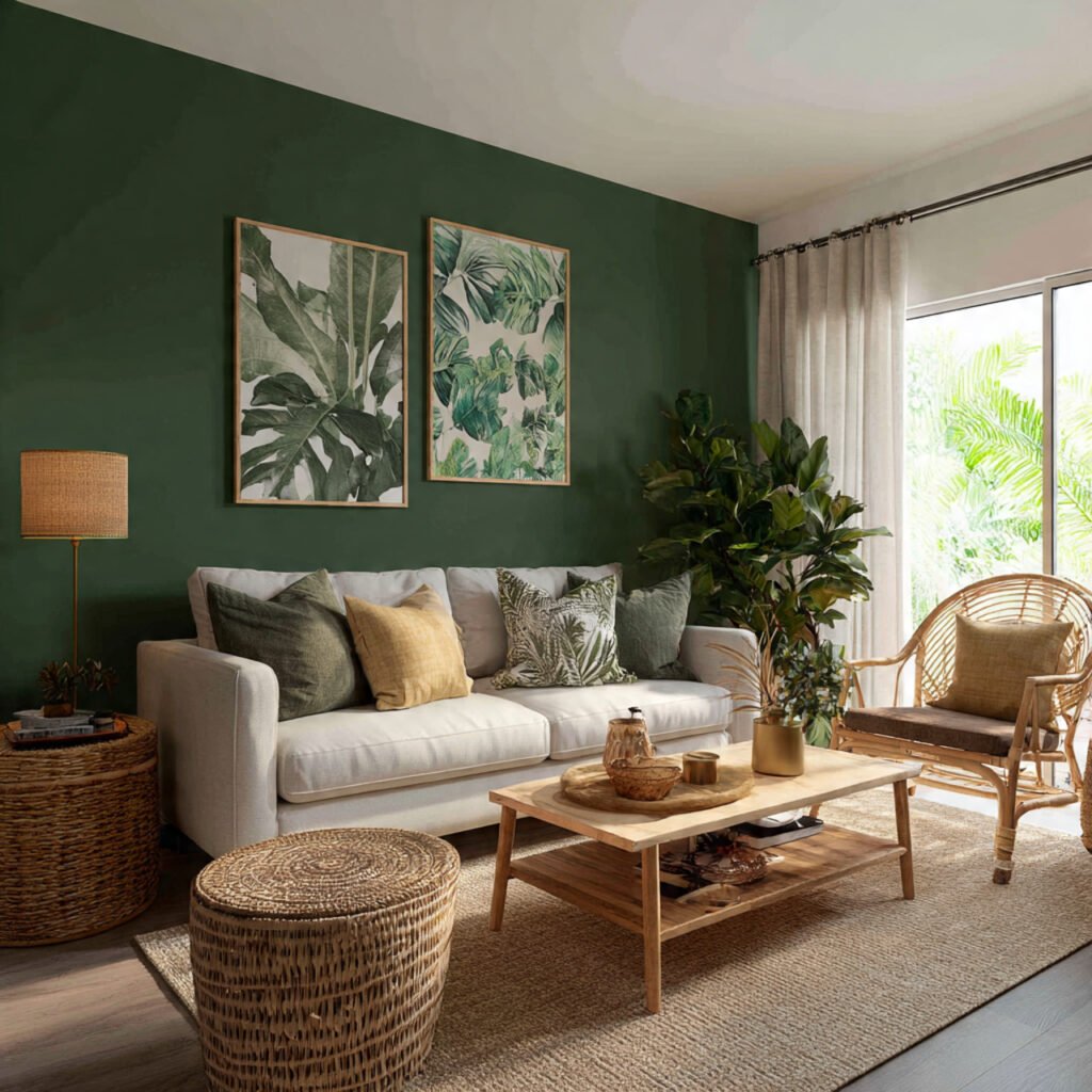 Tropical Green Accent Wall Ideas