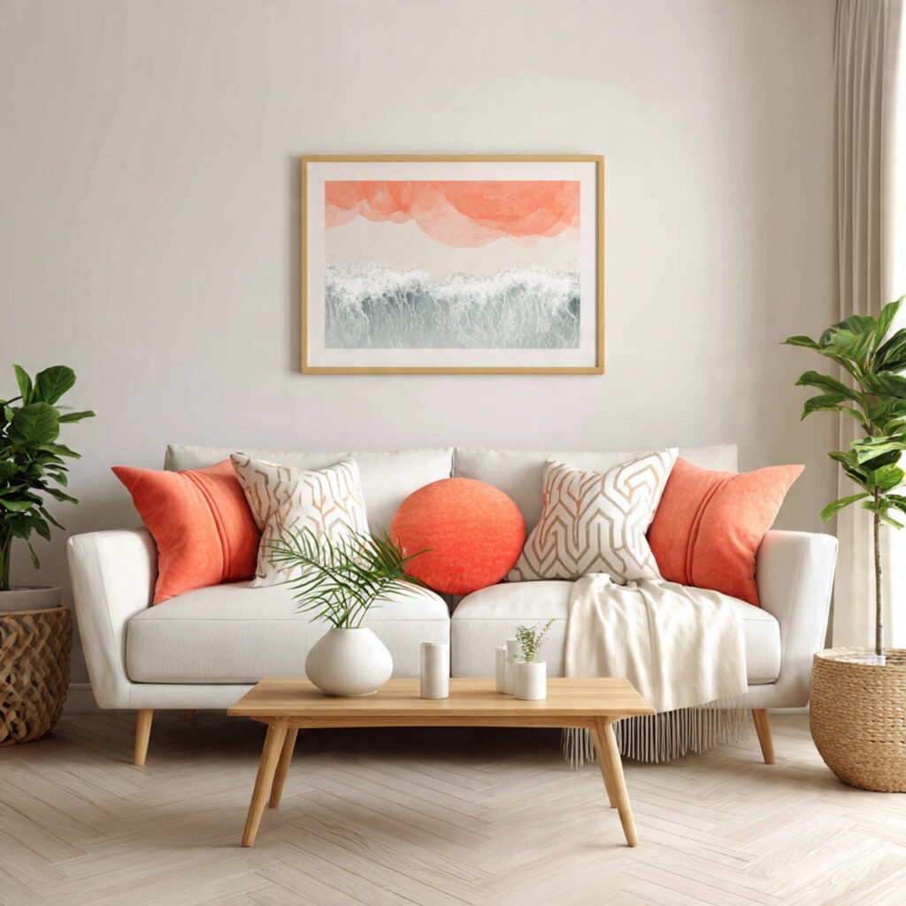 Bright White and Coral Combination Ideas