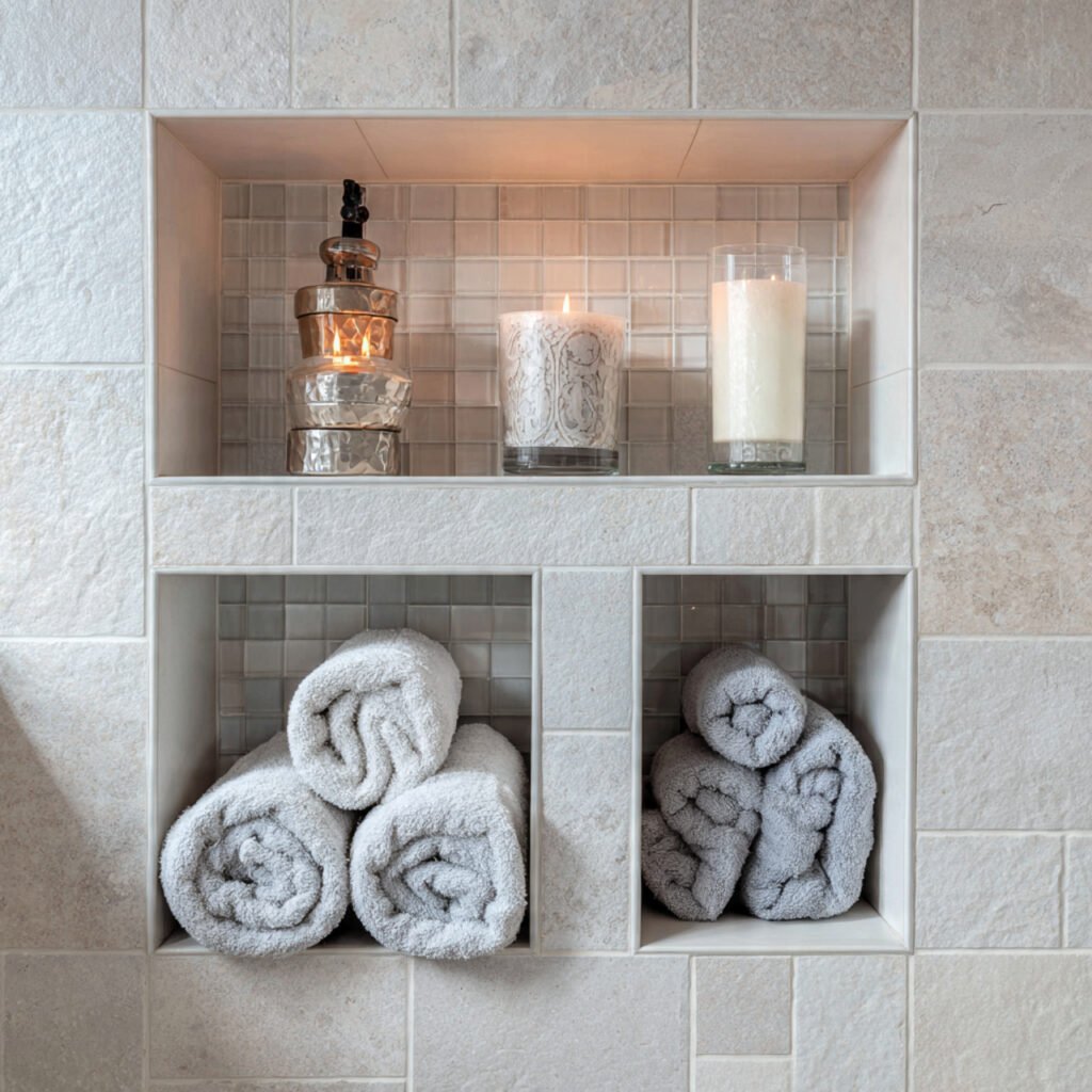 21 DIY Bathroom Shelving Ideas for Modern and Rustic Bathrooms 10 Built In Wall Shelf Bathroom Ideas