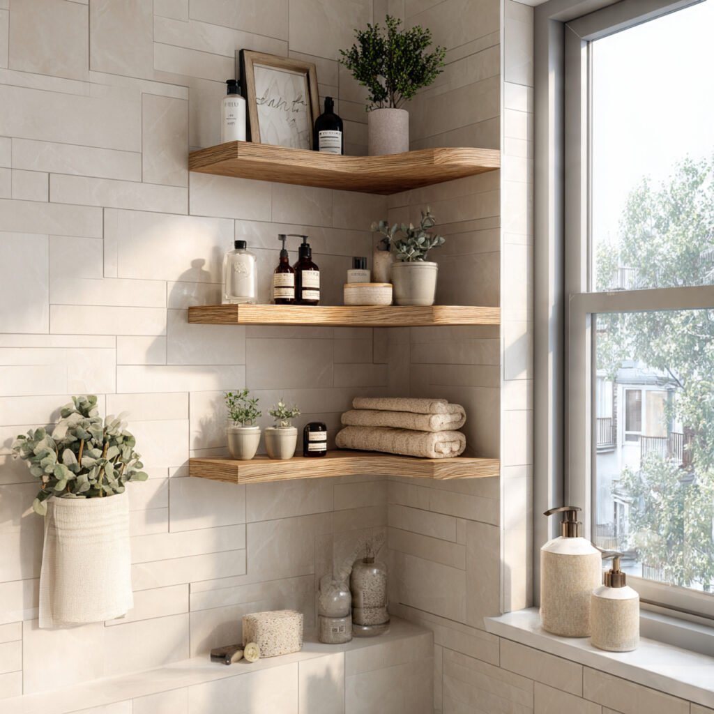 Floating Corner Shelf Design Ideas