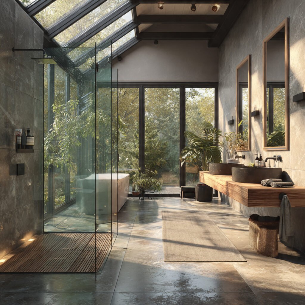 Glass and light-filled bathroom ideas