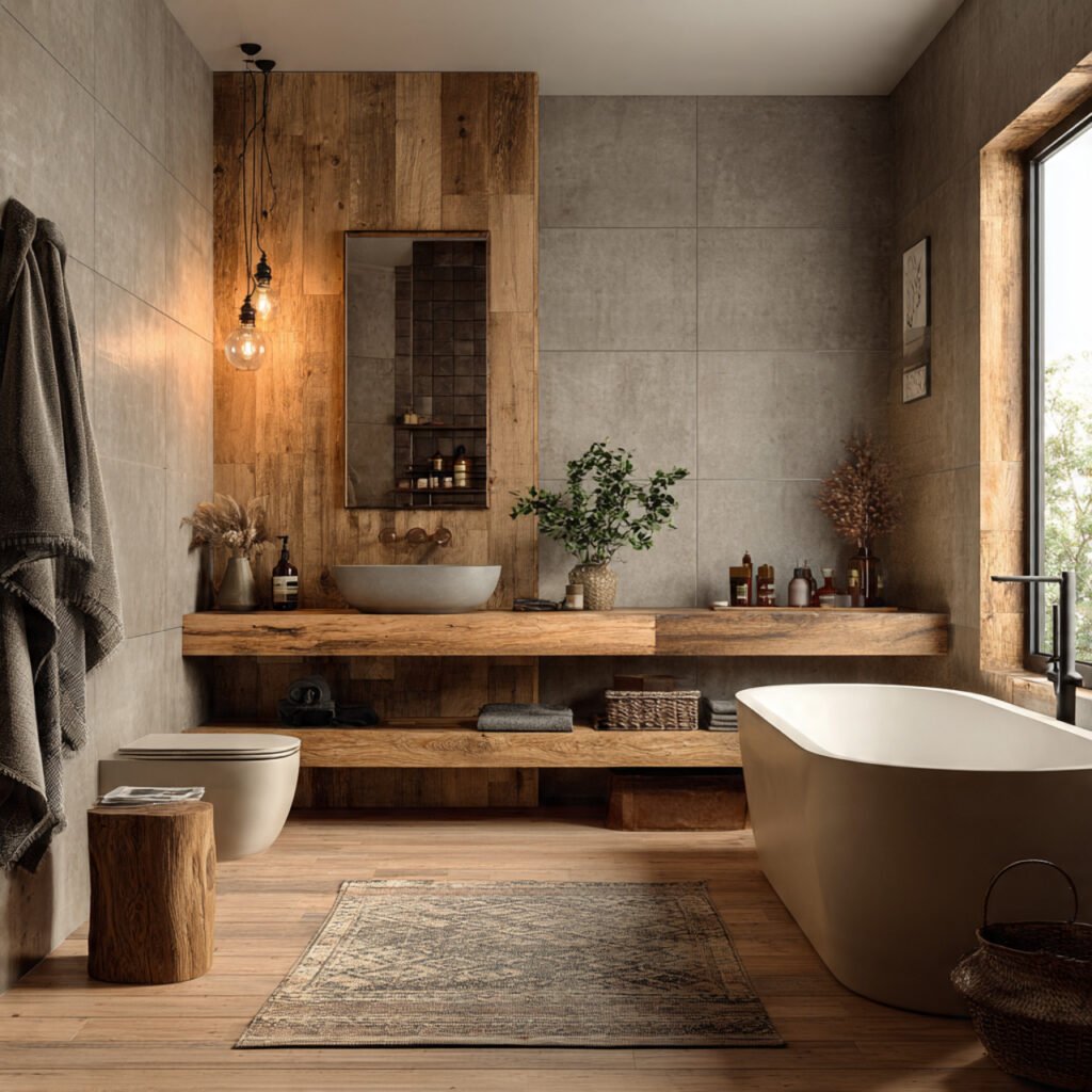 Natural Wood Bathroom Ideas