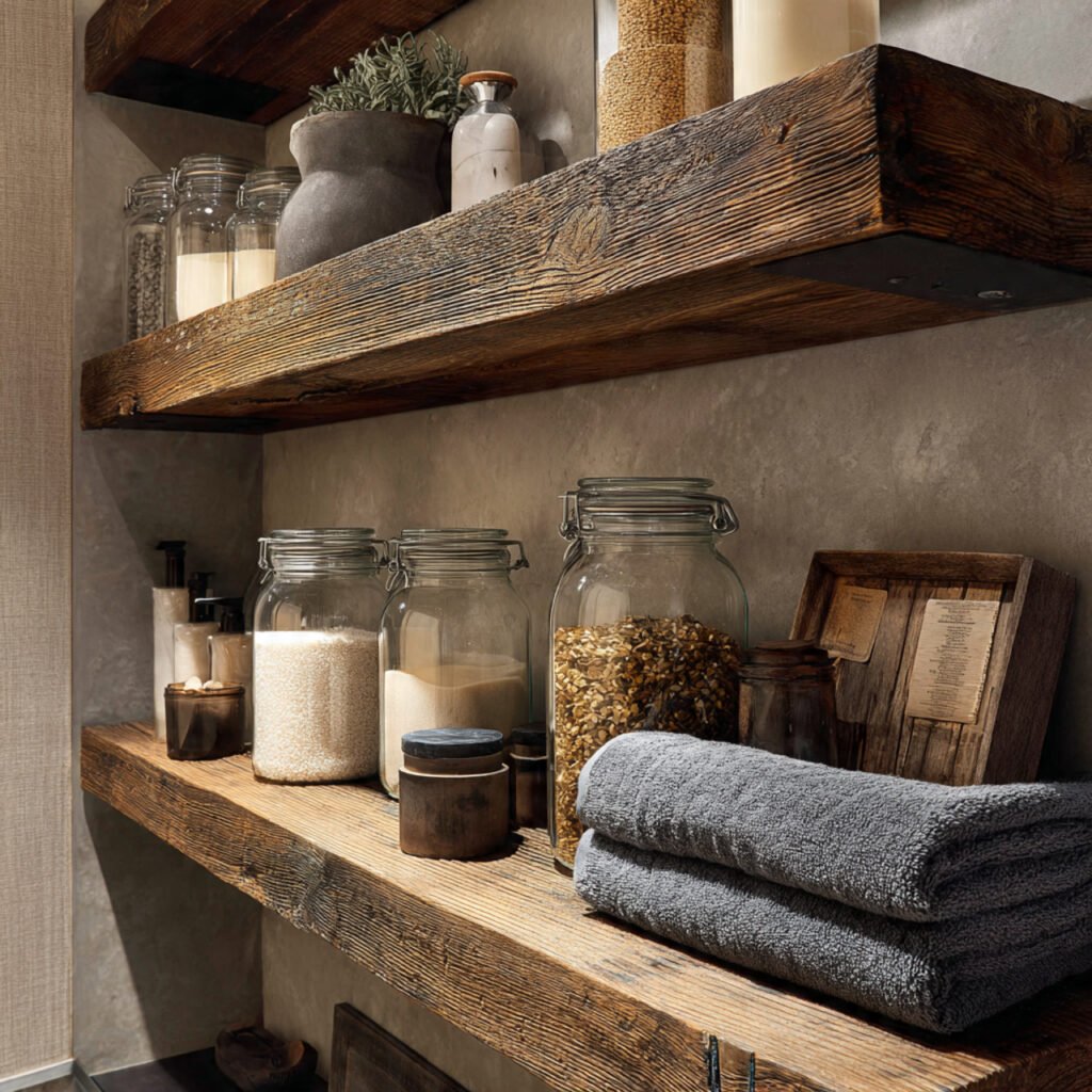21 DIY Bathroom Shelving Ideas for Modern and Rustic Bathrooms 4 Reclaimed Wood Bathroom Shelf Ideas