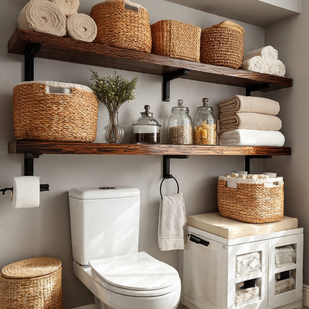 21 DIY Bathroom Shelving Ideas for Modern and Rustic Bathrooms 14 Over Toilet Storage Shelf Ideas
